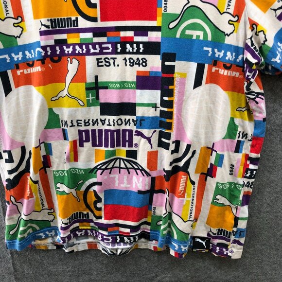 Puma International Printed Short Sleeve T Shirt Mens XL Multicolor Crewneck - Picture 4 of 7